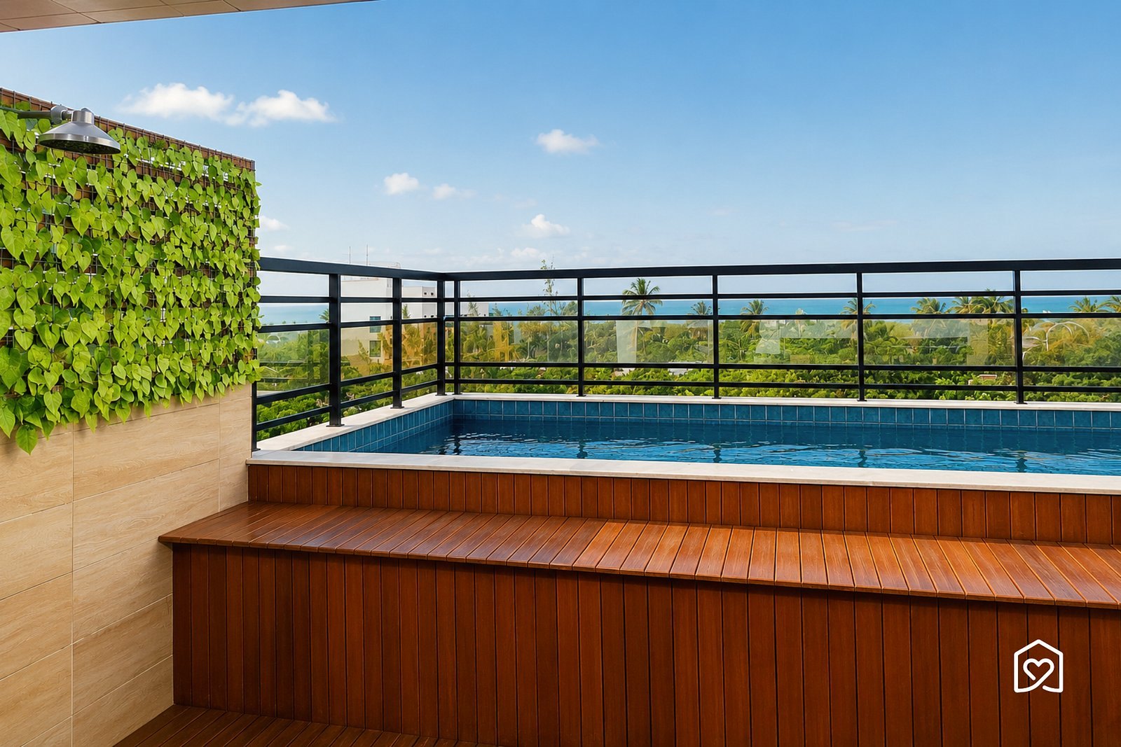 Piscina com jardim vertical — DVA